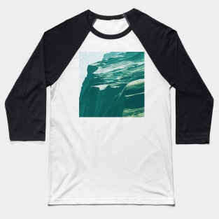 Teal Mountains Oil Effects 4 Baseball T-Shirt